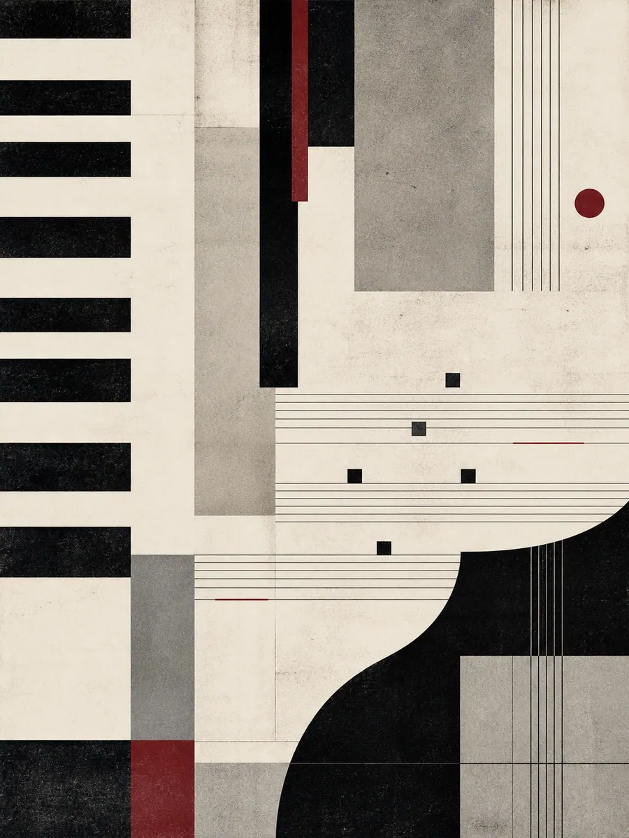 Cubierta gráfica provisional inspirada en el repertorio para piano