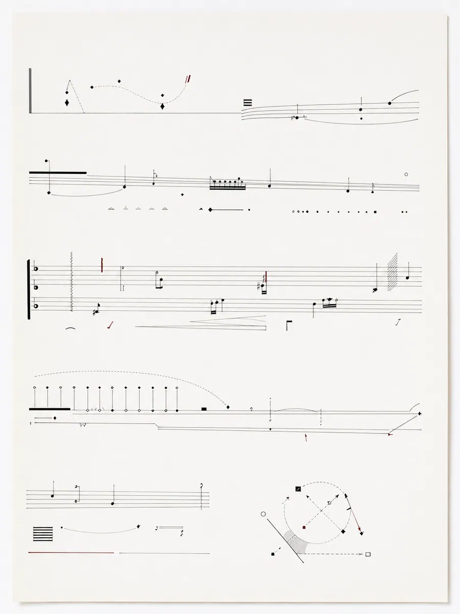 Segunda página musical provisional con notación completamente inventada